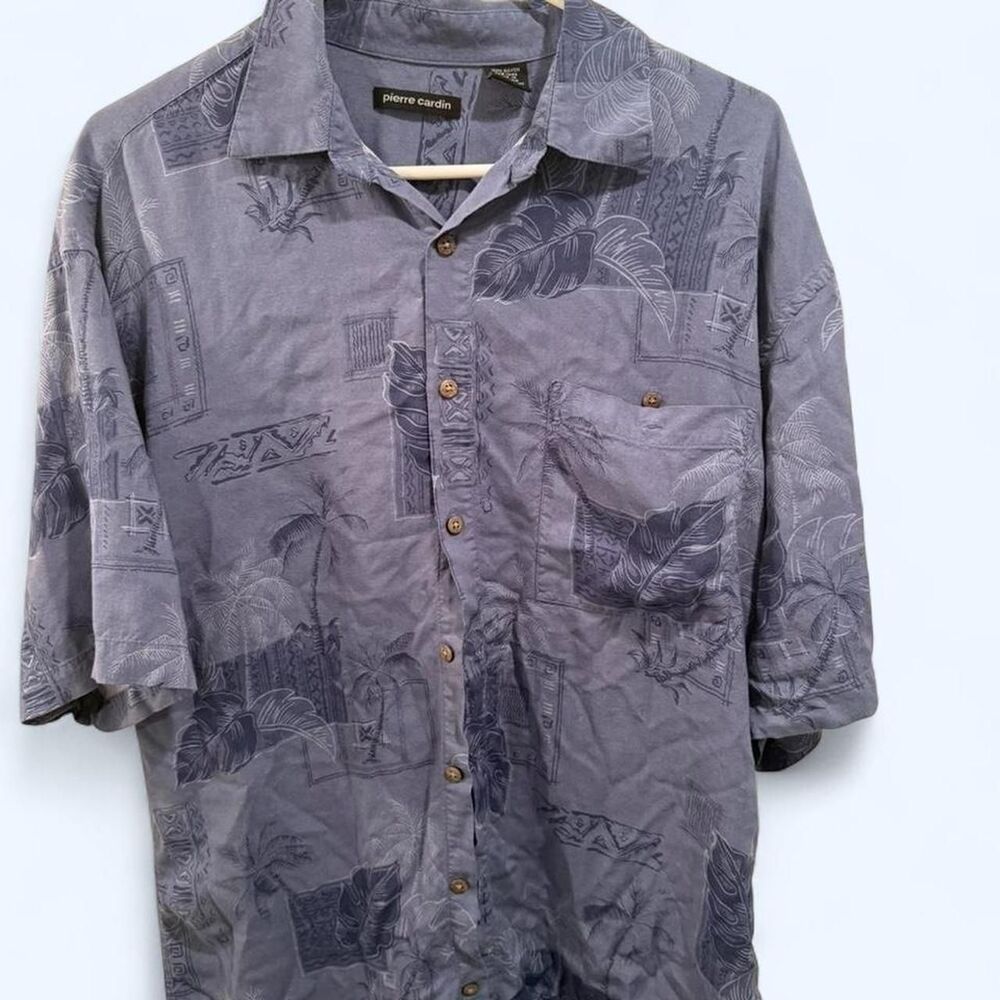 Pierre Cardin blue Hawaiian shirt Size L #hawaiian #summer